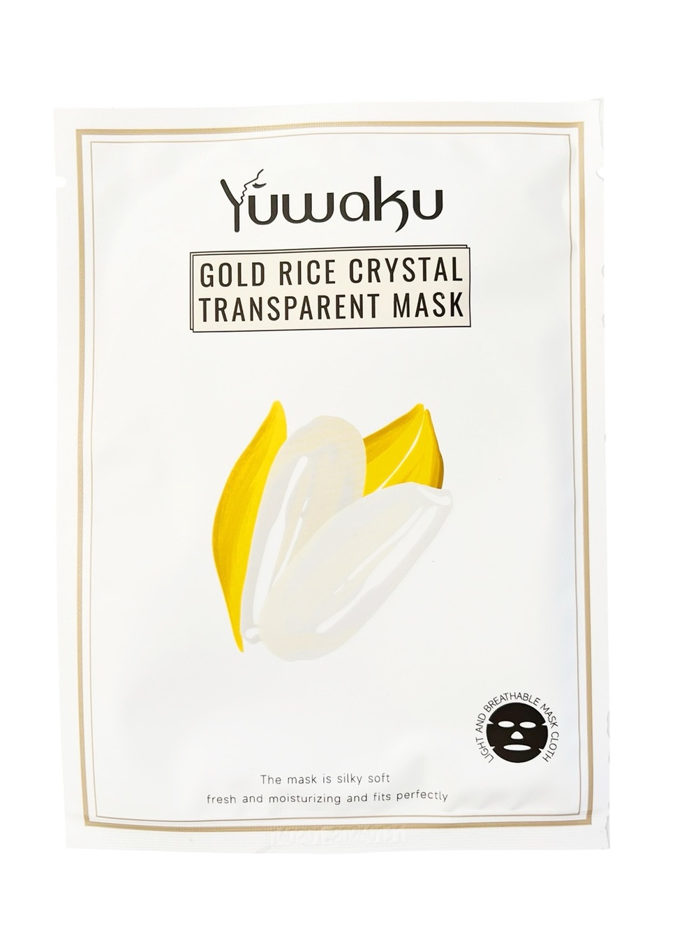 Yuwaku Single Sheet Gold Rice Extract Transparent Firming Moisturizing Mask